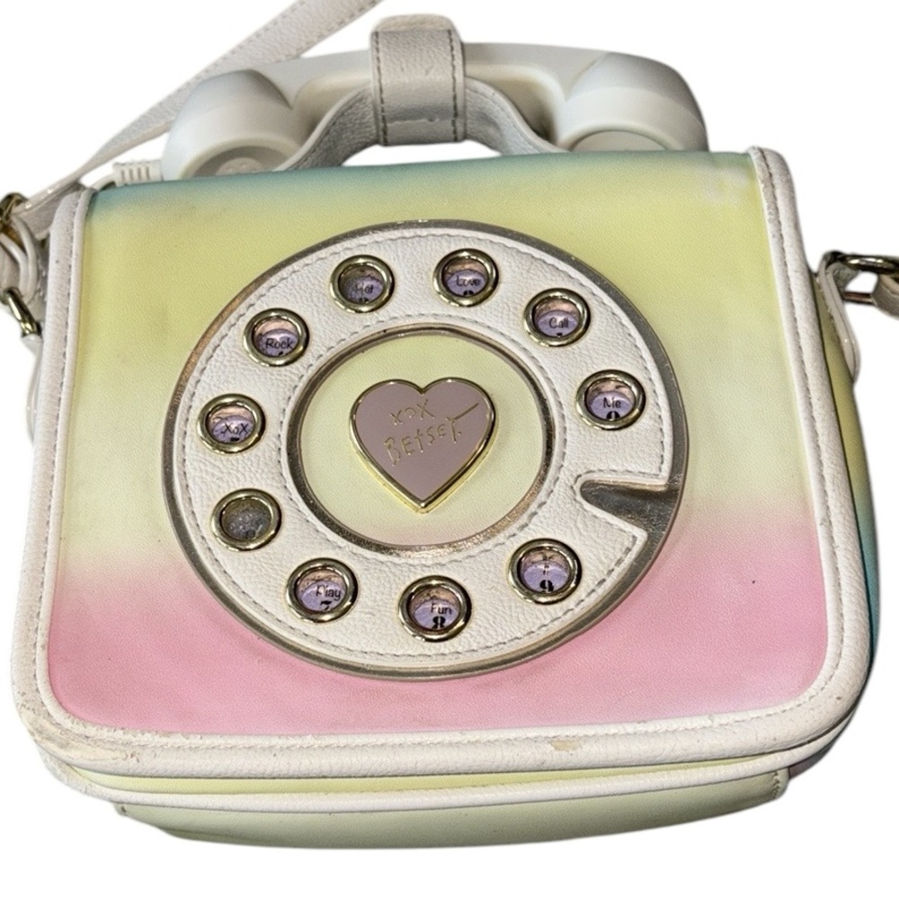 Betsey Johnson Pastel Mini Retro Phone Crossbody Shoulder Bag - Picture 13 of 16